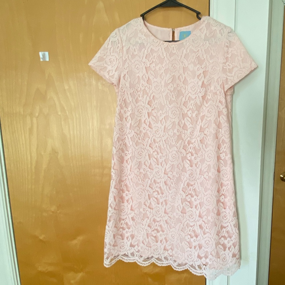 Light Pink Lace Shift Dress
